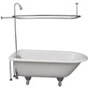 Barclay TKCTR67-CP3 Brocton 68″ Cast Iron Roll Top Tub Kit – Polished Chrome Accessories in White Background