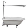 Barclay TKCTR67-CP4 Brocton 68″ Cast Iron Roll Top Tub Kit – Polished Chrome Accessories in White Background