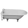 Barclay TKCTR67-CP9 Brocton 68″ Cast Iron Roll Top Tub Kit – Polished Chrome Accessories in White Background