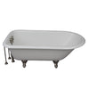 Barclay TKCTR67-SN2 Brocton 68″ Cast Iron Roll Top Tub Kit –Brushed Nickel Accessories in White Background