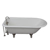 Barclay TKCTR67-SN3 Brocton 68″ Cast Iron Roll Top Tub Kit –Brushed Nickel Accessories in White Background