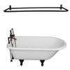 Barclay TKCTR7H60-ORB5 Beecher 60″ Cast Iron Roll Top Tub Kit – Oil Rubbed Bronze Accessories in White Background
