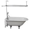 Barclay TKCTRH54-CP2 Antonio 55″ Cast Iron Roll Top Tub Kit – Polished Chrome Accessories in White Background