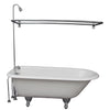 Barclay TKCTRH54-CP4 Antonio 55″ Cast Iron Roll Top Tub Kit – Polished Chrome Accessories in White Background