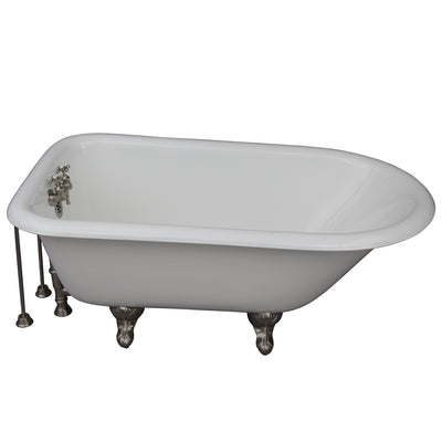 Barclay Products Antonio 55″ Cast Iron Roll Top Tub Kit – Brushed Nickel Accessories - Affordable Cheap Freestanding Clawfoot Bathtubs Tub