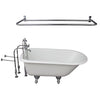 Barclay Antonio 55″ Cast Iron Roll Top Tub Kit Polished Chrome in White Background