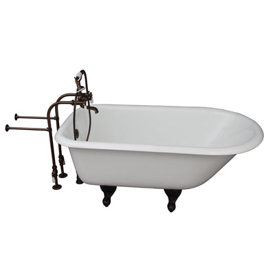 Barclay Antonio 55″ Cast Iron Roll Top Tub Kit Oil Rubbed Bronze in White Background