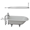 Barclay Bartlett 60″ Cast Iron Roll Top Tub Kit Polished Chrome in White Background
