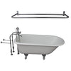 Barclay Bartlett 60″ Cast Iron Roll Top Tub Kit Polished Chrome in White Background