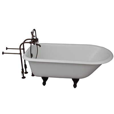 Barclay Bartlett 60″ Cast Iron Roll Top Tub Kit Oil Rubbed Bronze in White Background