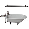 Barclay Bartlett 60″ Cast Iron Roll Top Tub Kit Oil Rubbed Bronze in White Background