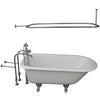 Barclay Brocton 68″ Cast Iron Roll Top Tub Kit Polished Chrome in White Background