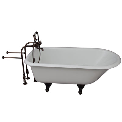 Barclay Brocton 68″ Cast Iron Roll Top Tub Kit Oil Rubbed Bronze in White Background