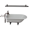 Barclay Brocton 68″ Cast Iron Roll Top Tub Kit Oil Rubbed Bronze In White Background