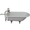 Barclay Brocton 68″ Cast Iron Roll Top Tub Kit Brushed Nickel in White Background