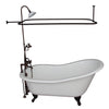Barclay Icarus 67″ Cast Iron Slipper Tub Kit Oil Rubbed Bronze in White Background