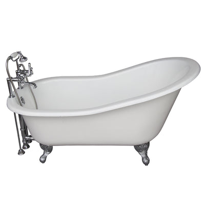 Barclay Products Griffin 61″ Cast Iron Slipper Tub Kit – Polished Chrome Accessories - Affordable Cheap Freestanding Clawfoot Bathtubs Tub