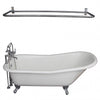 Barclay Griffin 61″ Cast Iron Slipper Tub Kit Polished Chrome in White Background