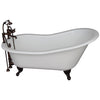 Barclay Griffin 61″ Cast Iron Slipper Tub Kit Oil Rubbed Bronze in White Background