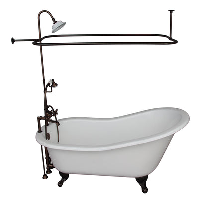Barclay Griffin 61″ Cast Iron Slipper Tub Kit Oil Rubbed Bronze in White Background