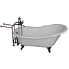 Barclay Griffin 61″ Cast Iron Slipper Tub Kit - No Holes Oil Rubbed Bronze in White Background
