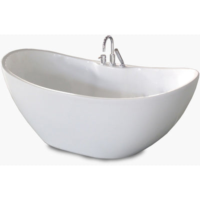 A & E Bath and Shower Turin Acrylic 69" All-in-One Oval Freestanding Tub Kit Freestanding Clawfoot Bathtubs Front View White Background