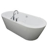 A & E Bath and Shower Una Acrylic 71" All-in-One Oval Freestanding Tub Kit Freestanding Clawfoot Bathtubs Back Side View White Background