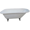 Kingston Brass Aqua Eden 66" Cast Iron Roll Top Clawfoot Tub with 3-3/8" Tub Wall Drillings Freestanding Clawfoot Bathtubs Oil Rubbed Bronze Front View White Background