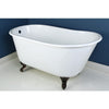 Kingston Brass Aqua Eden 53" Cast Iron Slipper Clawfoot Bathtub Freestanding Clawfoot Bathtubs Oil Rubbed Bronze Feet Right Side View in Bathroom