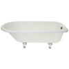 Kingston Brass Aqua Eden 66" Cast Iron Roll Top Bathtub Freestanding Clawfoot Bathtubs Chrome Front View White Background