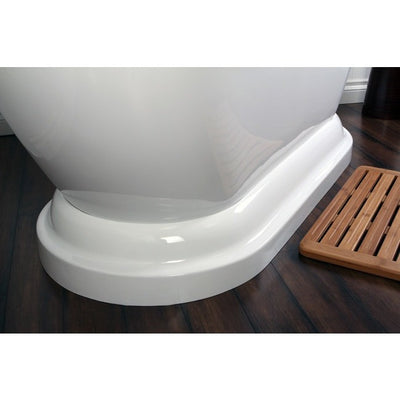 Kingston Brass Aqua Eden 69" Contemporary Pedestal Double Slipper Acrylic Bath Tub with 7" Deck Drillings, White Freestanding Clawfoot Bathtubs Base Bottom View