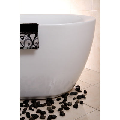 Kingston Brass Aqua Eden 67" Contemporary Freestanding Acrylic Bathtub Freestanding Clawfoot Bathtubs Right Corner Side View White Background