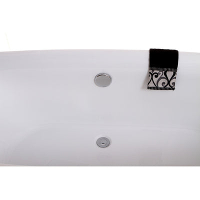Kingston Brass Aqua Eden 67" Contemporary Freestanding Acrylic Bathtub Freestanding Clawfoot Bathtubs Drain Top View