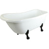 Kingston Brass Aqua Eden 67" Slipper Acrylic Tub with 7" Deck Drillings Freestanding Clawfoot Bathtubs Oil Rubbed Bronze Side View White Background