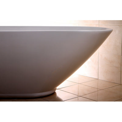 Kingston Brass Aqua Eden 69" Contemporary Freestanding Acrylic Bathtub Freestanding Clawfoot Bathtubs Right Corner Side View