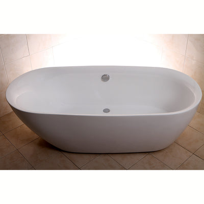 Kingston Brass Aqua Eden 71" Contemporary Freestanding Acrylic Bathtub Freestanding Clawfoot Bathtubs Top View in Brown Room