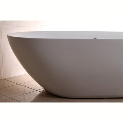 Kingston Brass Aqua Eden 71" Contemporary Freestanding Acrylic Bathtub Freestanding Clawfoot Bathtubs Left Side Corner View