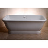 Kingston Brass Aqua Eden 71" Contemporary Pedestal Double Ended Acrylic Bath Tub with Drain Freestanding Clawfoot Bathtubs Front View in Bathroom