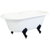 Kingston Brass Aqua Eden Dynasty 67" Acrylic Clawfoot Double Ended Tub without Drillings Freestanding Clawfoot Bathtubs Oil Rubbed Bronze Side View White Background