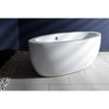 Kingston Brass Aqua Eden VTOV733623 73-Inch Acrylic Double Ended Freestanding Tub with Drain, White