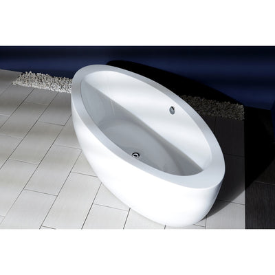 Kingston Brass Aqua Eden VTOV733623 73-Inch Acrylic Double Ended Freestanding Tub with Drain, White