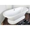 Kingston Brass Aqua Eden 67" Contemporary Pedestal Double Ended Acrylic Bath Tub Freestanding Clawfoot Bathtubs Front View on Brown Floor