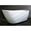 Kingston Brass Aqua Eden 59" Contemporary Freestanding Acrylic Bathtub Front View on Black Floor