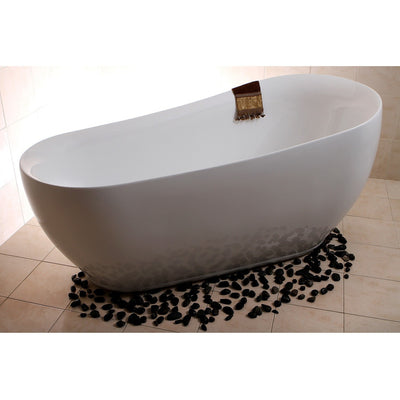 Kingston Brass Aqua Eden 71" Contemporary Freestanding Acrylic Slipper Bathtub - Affordable Cheap Freestanding Clawfoot Bathtubs Tub