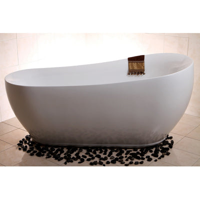 Kingston Brass Aqua Eden 71" Contemporary Freestanding Acrylic Slipper Bathtub - Affordable Cheap Freestanding Clawfoot Bathtubs Tub