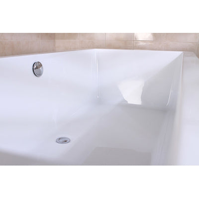 Kingston Brass Aqua Eden 66" Contemporary Freestanding Acrylic Bathtub Freestanding Clawfoot Bathtubs Drain View