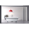 Kingston Brass Aqua Eden 67" Acrylic Clawfoot Square Freestanding Tub Polished Chrome Front View White Room