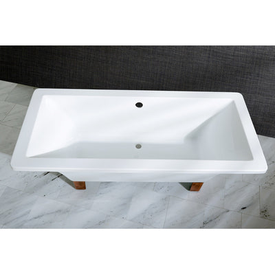 Kingston Brass Aqua Eden 67" Acrylic Clawfoot Square Tub - Affordable Cheap Freestanding Clawfoot Bathtubs Tub