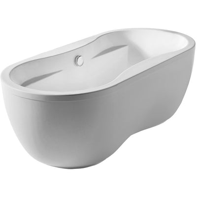 Whitehaus Collection WHDB170BATH Oval Double Sided Freestanding Acrylic Bathtub - Affordable Cheap Freestanding Clawfoot Bathtubs Tub