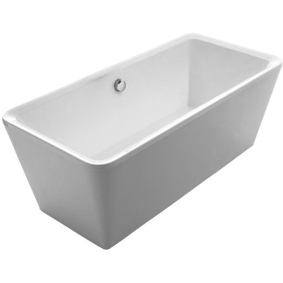 Whitehaus Collection WHHQ170BATH Double Sided Freestanding Acrylic Soaking Bathtub - Affordable Cheap Freestanding Clawfoot Bathtubs Tub